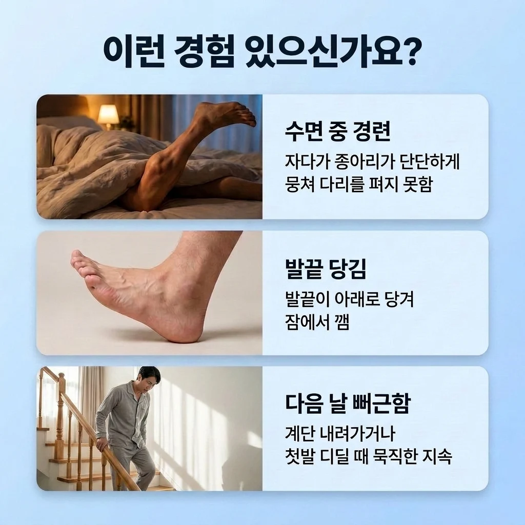 수면 중 종아리 뭉침과 다음 날 남는 불편
